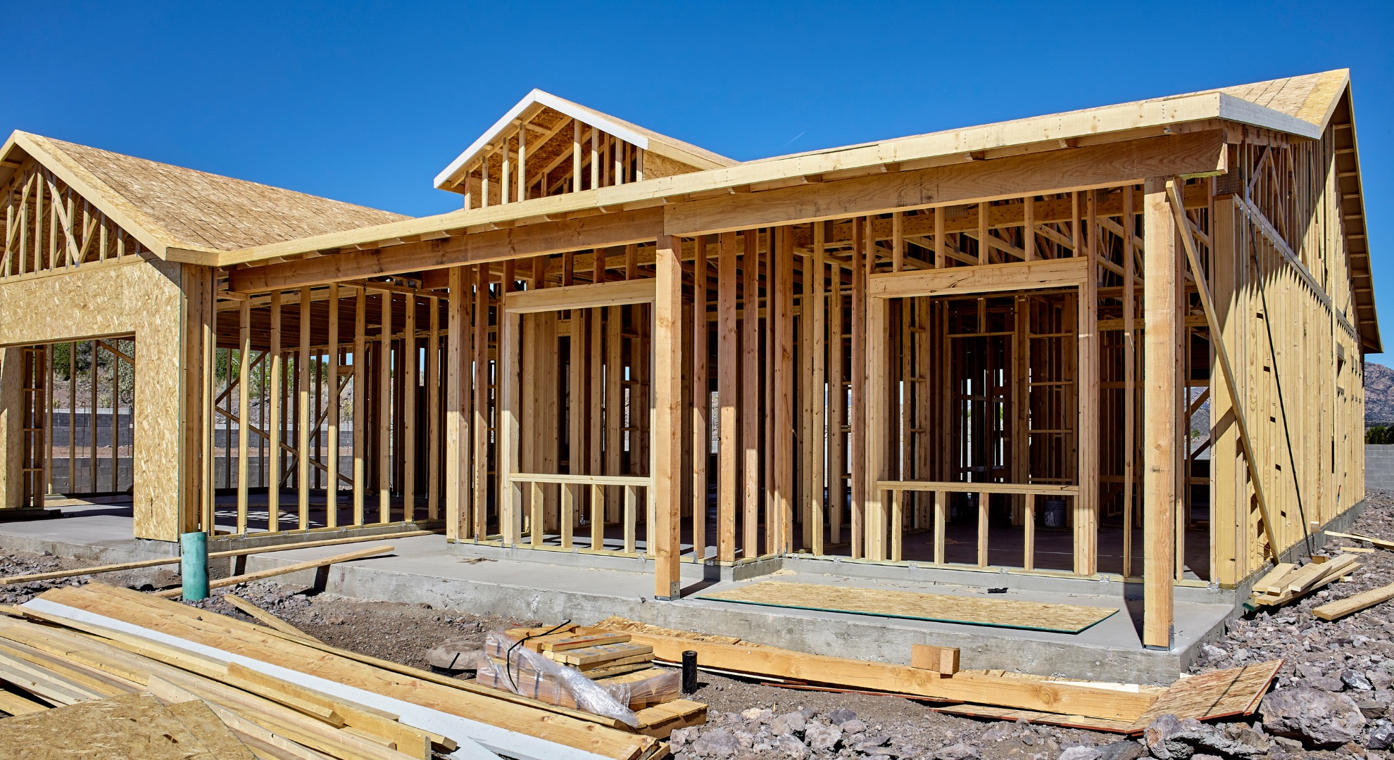 New build timber framing by AMI Construction